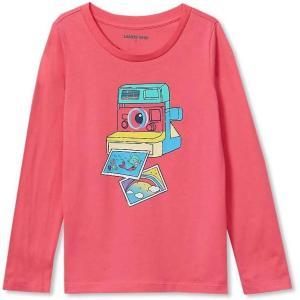 Lands’ End Girls Graphic Tee Shirt(Hot Pink Camera)