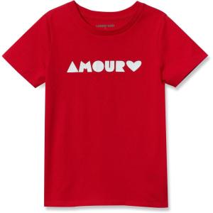 Lands’ End Girls Graphic Tee(Apple Red Amour)