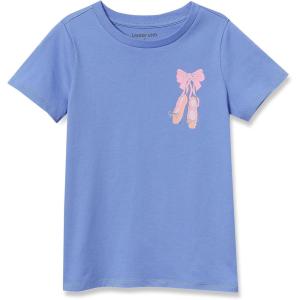 Lands’ End Girls Graphic Tee(Purple Ballet Slipper)