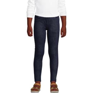 Lands’ End Girls Iron Knee Denim Jeggings(Dark Blue Rinse)