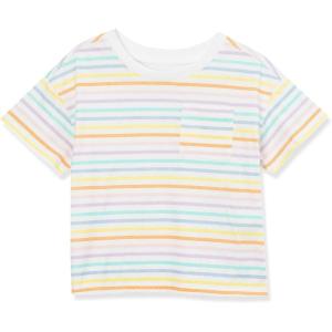 Lands’ End Girls Meet and Greet Pocket Tee(Colorful Stripe)