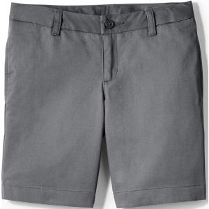 Lands’ End Girls Plain Front Blend Chino Shorts(Arctic Gray)