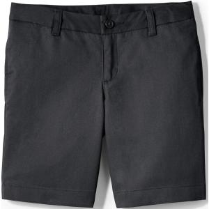 Lands’ End Girls Plain Front Blend Chino Shorts(Black)