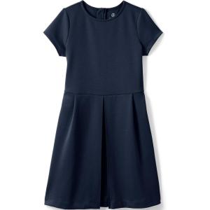 Lands’ End Girls Short Sleeve Ponte Dress(Classic Navy)