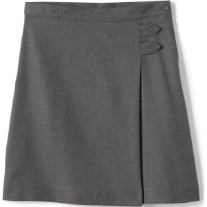 Lands’ End Girls Slim Solid A-line Skirt Below The Knee(Gray)
