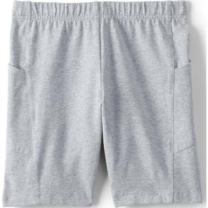 Lands’ End Girls Tough Cotton Bike Shorts(Gray Heather)