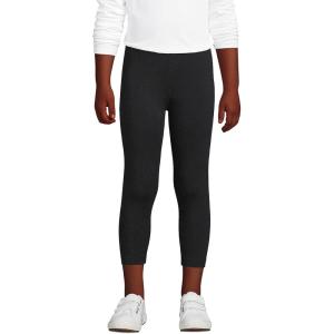 Lands’ End Girls Tough Cotton Capri Leggings(Black)