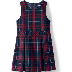 Lands’ End Girls Uniform Plaid Jumper(Classic Navy Large Plaid)