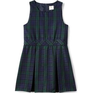 Lands’ End Girls Uniform Plaid Jumper(Classic Navy/Evergreen Plaid)