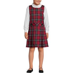 Lands’ End Girls Uniform Plaid Jumper(Red/Black Plaid)