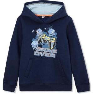Lands’ End Kids Fleece Pullover Hoodie(Deep Sea Navy Game Over)