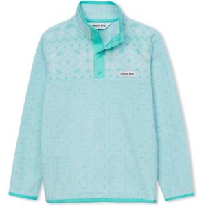 Lands’ End Kids Fleece Quarter Zip(Aqua Ice Snowflakes)