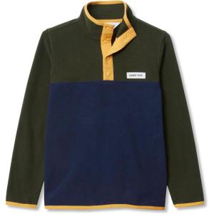 Lands’ End Kids Fleece Quarter Zip(Midnight Olive/Navy/Gold)