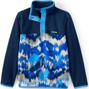 Lands’ End Kids Fleece Quarter Zip(Navy Ikat)