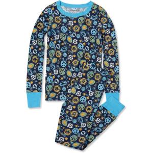 Lands’ End Kids Pattern Snug Fit Pajama Set(Blue Sport Balls)