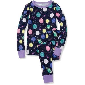 Lands’ End Kids Pattern Snug Fit Pajama Set(Colorful Galaxy Print)