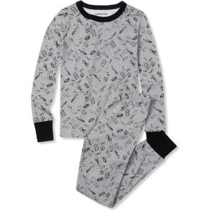 Lands’ End Kids Pattern Snug Fit Pajama Set(Graphic/White/Black)