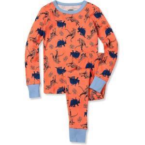 Lands’ End Kids Pattern Snug Fit Pajama Set(Orange Comic Dinos)