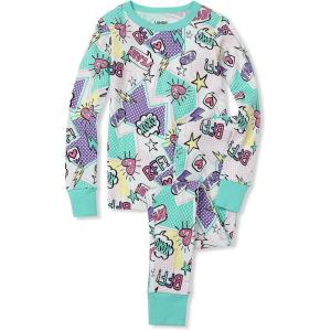 Lands’ End Kids Pattern Snug Fit Pajama Set(Pastel Comic Print)