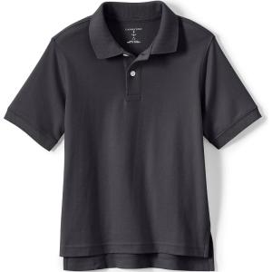 Lands’ End Kids School Uniform Polo – 100% Cotton Comfort That Lasts All Year, Easy-Care, Short Sleeve(Black)
