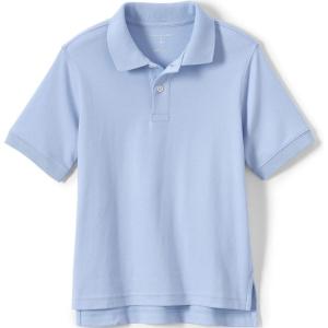 Lands’ End Kids School Uniform Polo – 100% Cotton Comfort That Lasts All Year, Easy-Care, Short Sleeve(Blue)