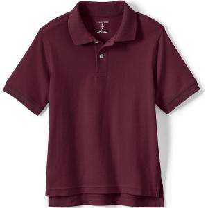 Lands’ End Kids School Uniform Polo – 100% Cotton Comfort That Lasts All Year, Easy-Care, Short Sleeve(Burgundy)
