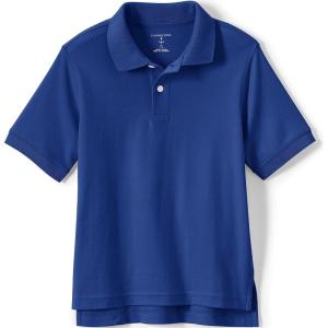 Lands’ End Kids School Uniform Polo – 100% Cotton Comfort That Lasts All Year, Easy-Care, Short Sleeve(Cobalt)