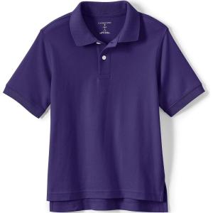Lands’ End Kids School Uniform Polo – 100% Cotton Comfort That Lasts All Year, Easy-Care, Short Sleeve(Deep Purple)