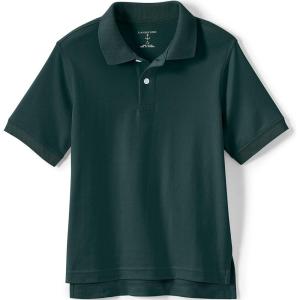 Lands’ End Kids School Uniform Polo – 100% Cotton Comfort That Lasts All Year, Easy-Care, Short Sleeve(Evergreen)