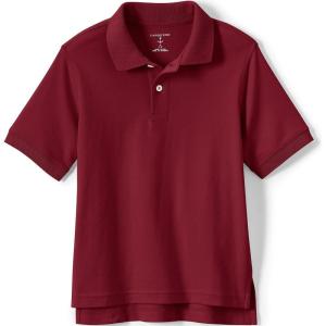 Lands’ End Kids School Uniform Polo – 100% Cotton Comfort That Lasts All Year, Easy-Care, Short Sleeve(Garnet)
