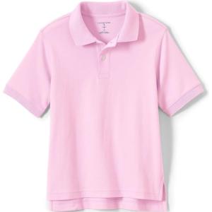 Lands’ End Kids School Uniform Polo – 100% Cotton Comfort That Lasts All Year, Easy-Care, Short Sleeve(Ice Pink)