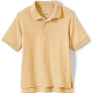 Lands’ End Kids School Uniform Polo – 100% Cotton Comfort That Lasts All Year, Easy-Care, Short Sleeve(Maize)