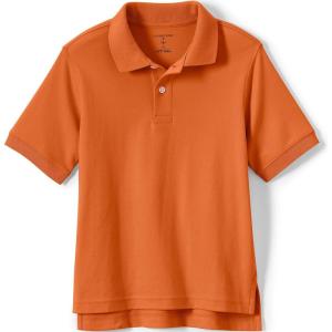 Lands’ End Kids School Uniform Polo – 100% Cotton Comfort That Lasts All Year, Easy-Care, Short Sleeve(Orange Spice)