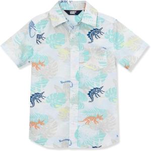 Lands’ End Kids Short Sleeve Poplin Camp Shirt(Dino Adventure)