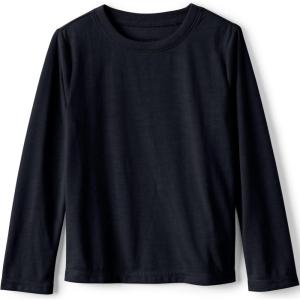 Lands’ End Kids Soft Jersey Pocket Sleep Top – Ultra-Soft Cotton Blend, Tag-Free, Cozy Fit, Fun for Bedtime Comfort(Black)