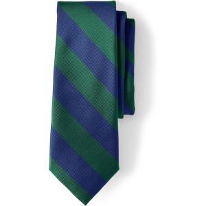 Lands’ End Kids Stripe To Be Tied Tie(Evergreen/Classic Navy Stripe)