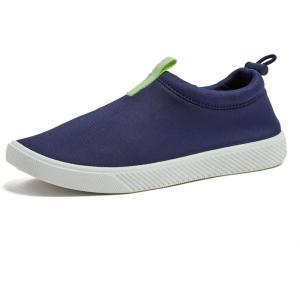 Lands’ End Kids Water Shoes, Boys and Girls Water Shoes for Kids, Quick Dry Slip On Aqua Swim Shoes for Kids Pool or Beach, Purple Tie Dye or Navy Blue, Size 1 Little Kid to 7 Big Kid Youth(Deep Sea Navy/Lime Jade)