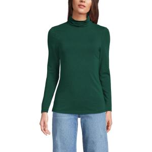Lands’ End Lightweight Jersey Long Sleeve Turtleneck(Pine Valley)