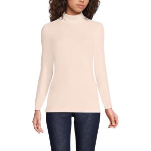 Lands’ End Lightweight Jersey Long Sleeve Turtleneck(Pink Opal)