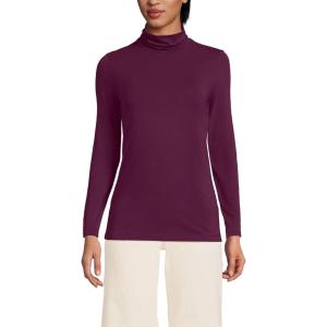 Lands’ End Lightweight Jersey Long Sleeve Turtleneck(Vivid Plum)