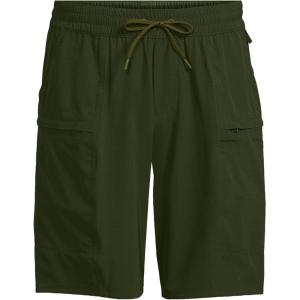 Lands’ End Men’s 9 Inch Packable Cargo Swim Shorts(Dark Cilantro Green)