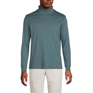Lands’ End Men’s American-Grown Supima Cotton Mock Turtleneck Shirt(Tourmaline)