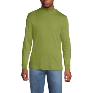 Lands’ End Men’s American-Grown Supima Cotton Mock Turtleneck Shirt(Winter Pear)