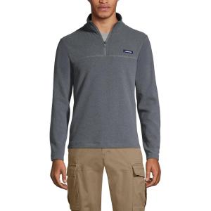 Lands’ End Men’s Anyweather Fleece Quarter Zip Pullover(Dark Charcoal Heather)