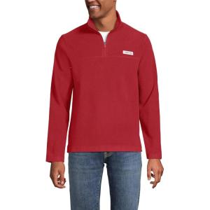 Lands’ End Men’s Anyweather Fleece Quarter Zip Pullover(Dark Granite Red)