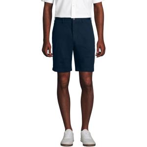Lands’ End Men’s Big 9″ Traditional Fit No Iron Chino Shorts(Radiant Navy)