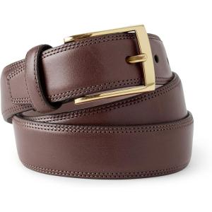 Lands’ End Men’s Classic Leather Chino Belt(Brown)