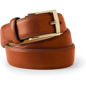 Lands’ End Men’s Classic Leather Chino Belt(Dark English Tan)