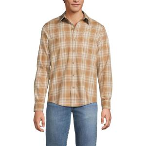 Lands’ End Men’s Coastal Flannel(Desert Tan Plaid)