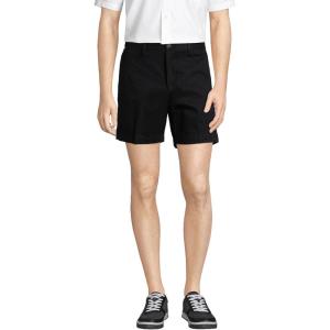 Lands’ End Men’s Comfort Waist 6″ No Iron Chino Shorts(Black)